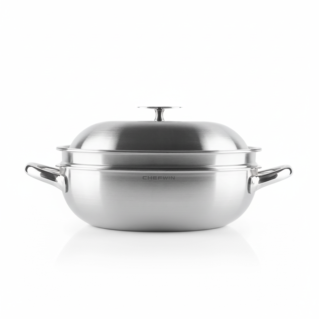 316 STS Heavy Duty Wok with Steamer