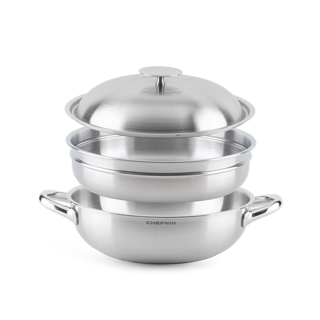 316 STS Heavy Duty Wok with Steamer