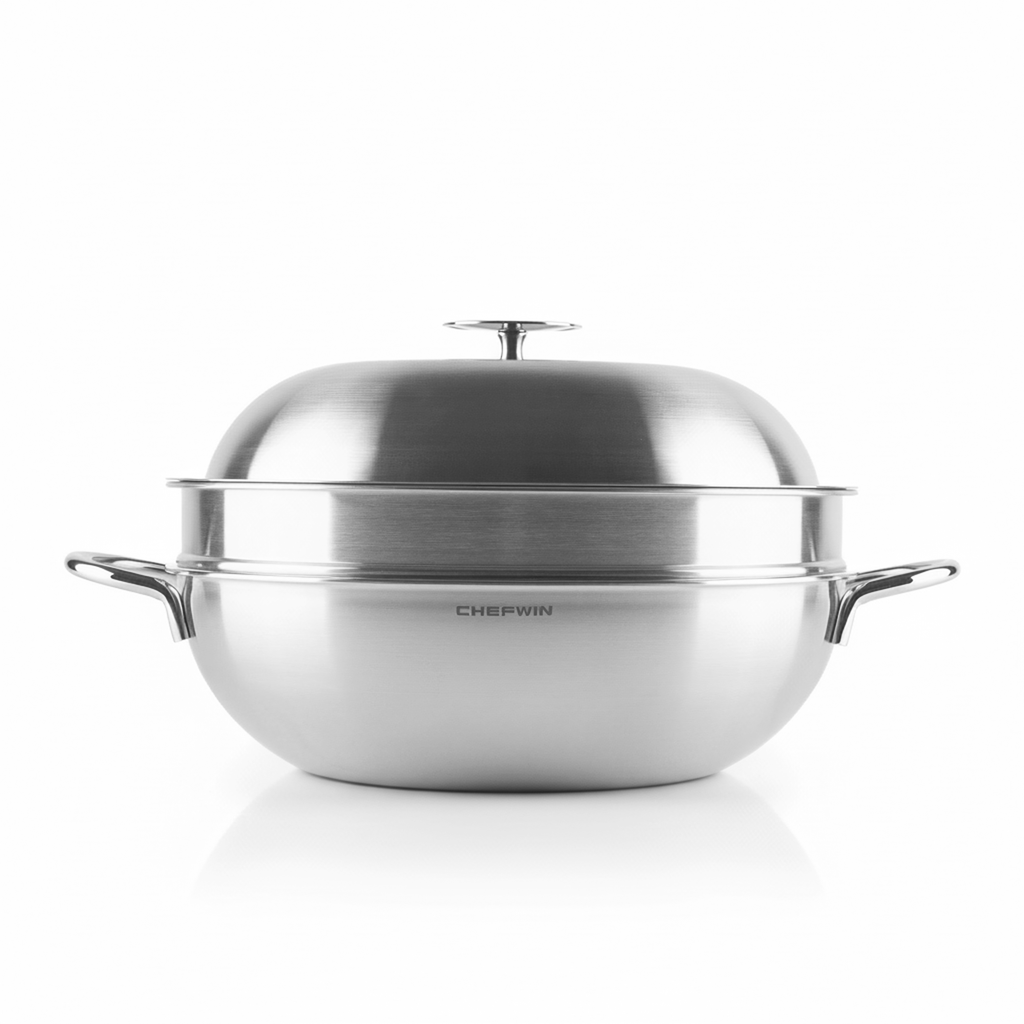 316 STS Heavy Duty Wok with Steamer