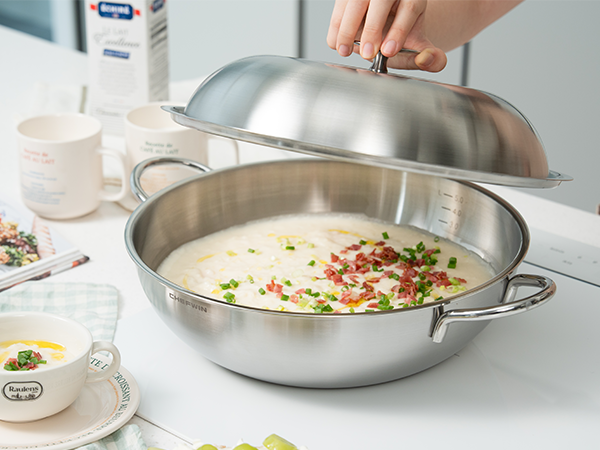 316 STS Heavy Duty Wok with Steamer