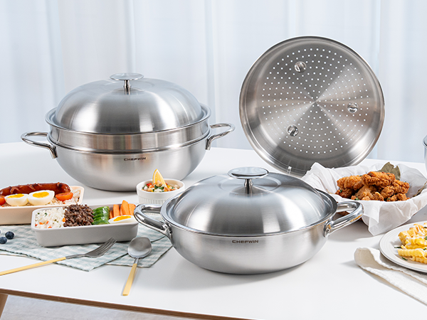 316 STS Heavy Duty Wok with Steamer