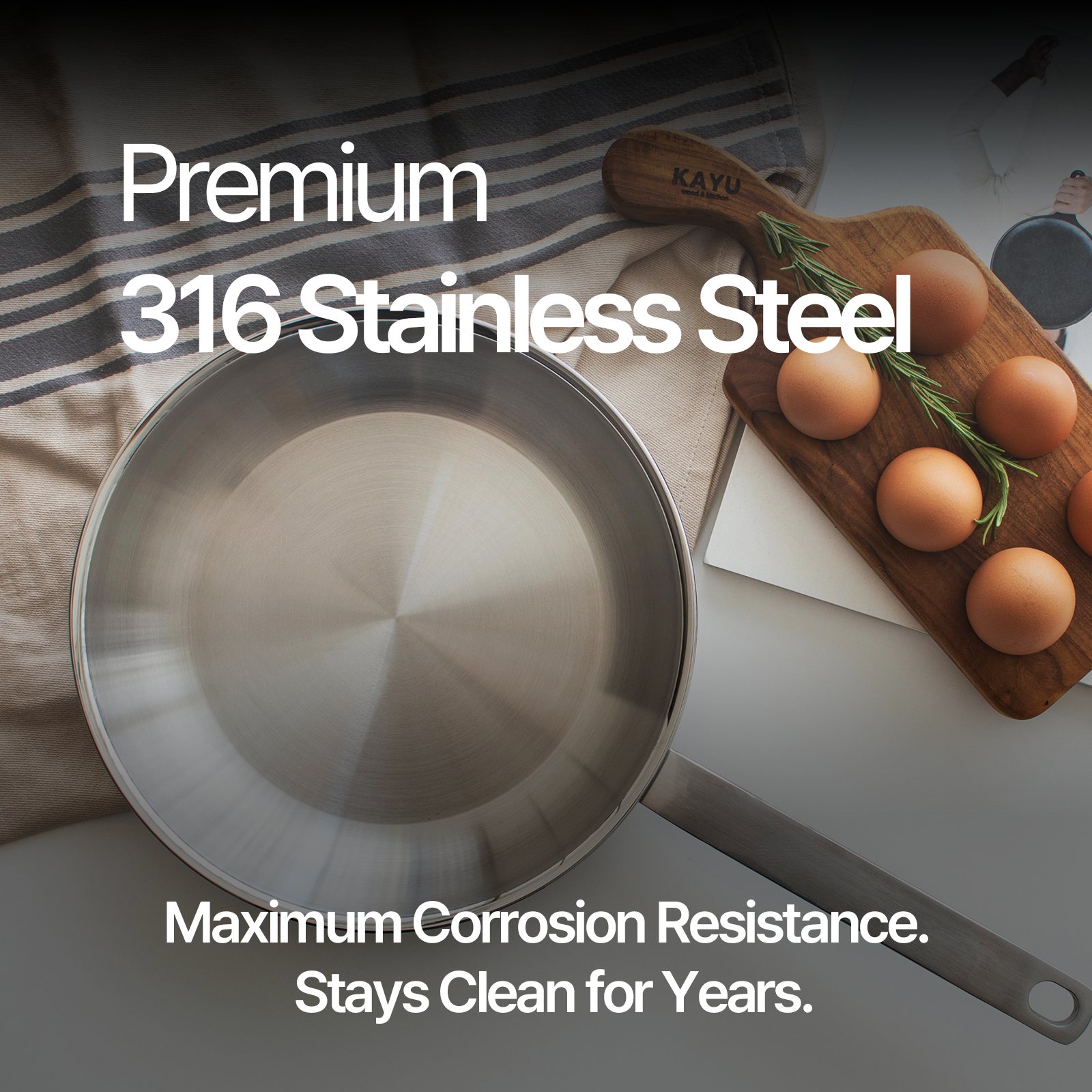 9.4-Inch 316 STS Frying Pan